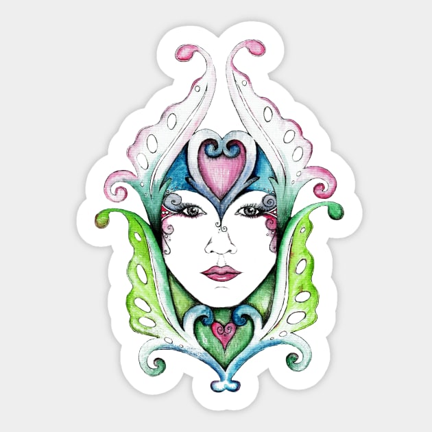 Queen of hearts in blacks Sticker by stickypixie